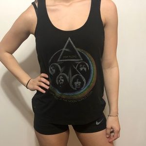 Black Pink Floyd Graphic Tank Top